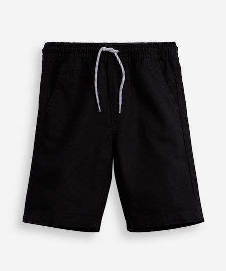 bermuda infantil cós com elástico e cordão preta 12 bermuda infantil cós com elástico e cordão preta 12