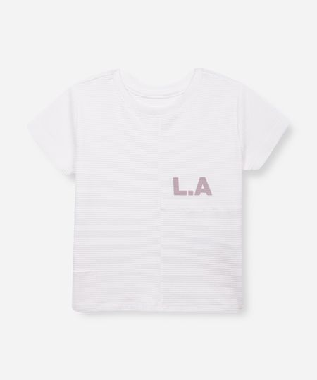 camiseta de algodão infantil com recortes texturizada off white 2