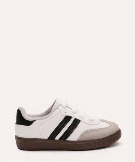 tênis casual infantil com recortes ace branco 20