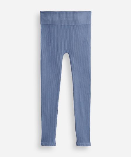 calça legging infantil de poliamida sem costura azul 10