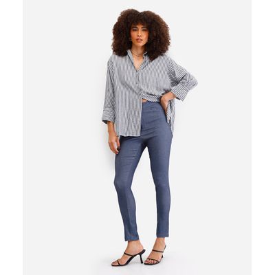 calça legging cintura alta azul