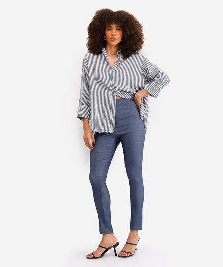 calça legging cintura alta azul 36