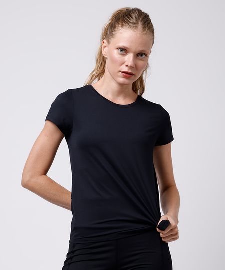 camiseta feminina manga curta mindset sport preto PP