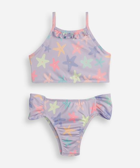 biquíni infantil frente única estrela do mar lilás 10 biquíni infantil frente única estrela do mar lilás 10
