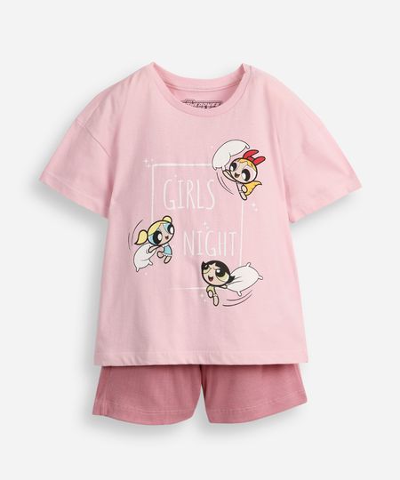 pijama curto infantil as meninas super poderosas rosa 14
