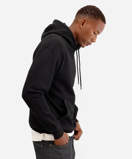 blusão oversized masculino de moletom com capuz preto P blusão oversized masculino de moletom com capuz preto P