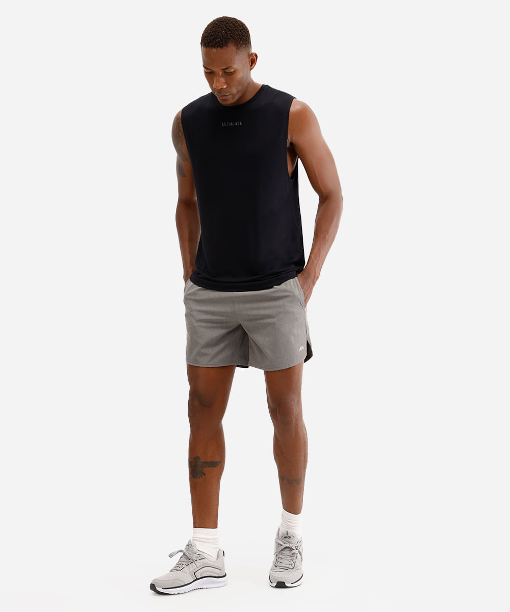 short masculino esportivo ace cinza