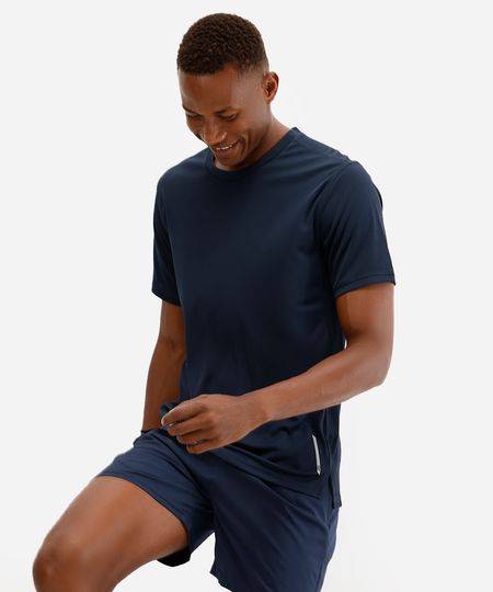 camiseta quadriculada esportiva ace azul M