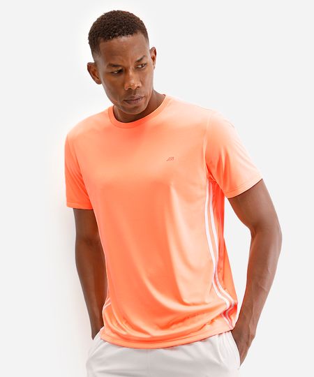 camiseta masculina esportiva ace com listras laranja P