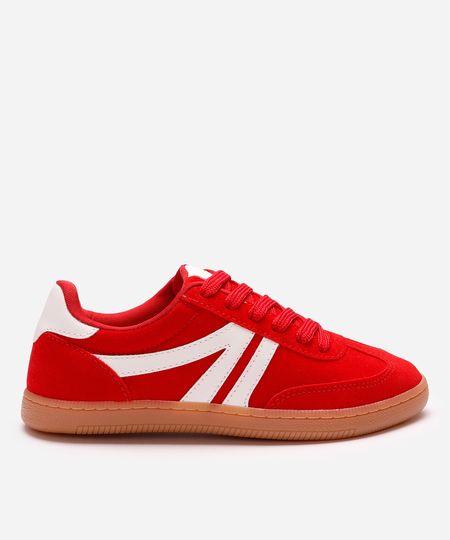 tênis bossa com recortes bicolor ace vermelho 34 tênis bossa com recortes bicolor ace vermelho 34