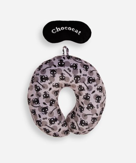 kit apoio de pescoço chococat com máscara cinza UNICO kit apoio de pescoço chococat com máscara cinza UNICO