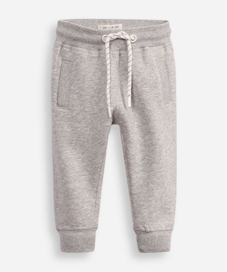 calça de moletom infantil com cordão cinza 4