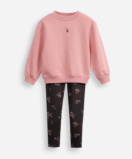conjunto infantil longo de moletom tulipa rosa 4