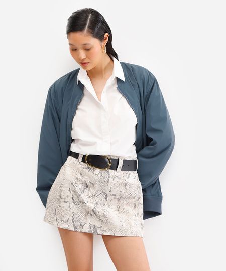 minissaia feminina de sarja animal print colorida 40 minissaia feminina de sarja animal print colorida 40