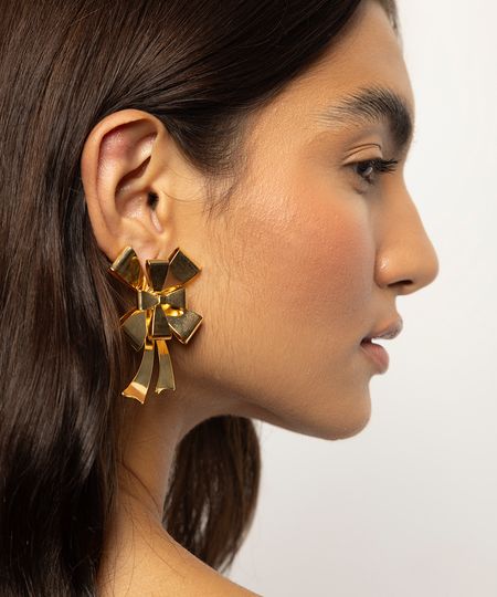 brinco feminino laço mindset lo de lui dourado UNICO brinco feminino laço mindset lo de lui dourado UNICO