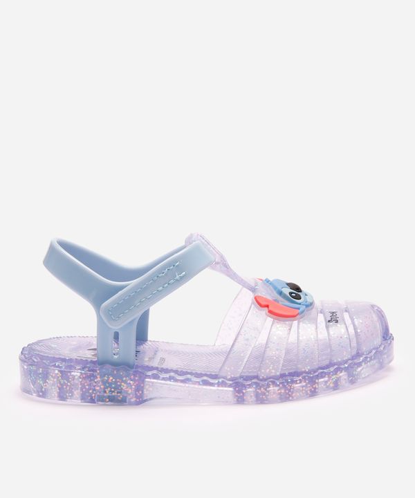 sandália fechada infantil stitch com brilho transparente 19