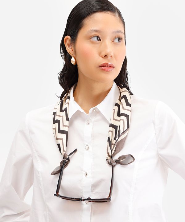 lenço feminino acetinado chevron bege UNICO