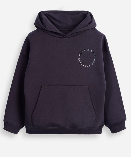 blusão oversized infantil de moletom com capuz cinza 6