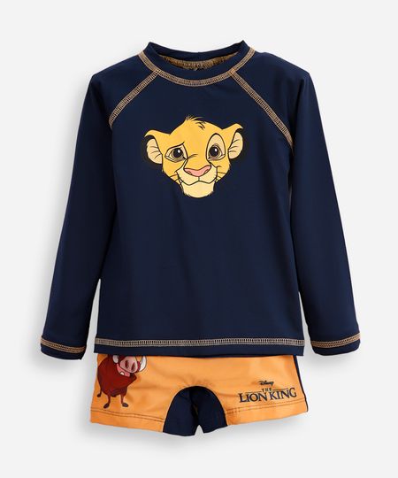 conjunto infantil proteção uv o rei leão azul 3