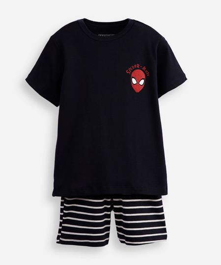 pijama curto infantil homem aranha azul 6