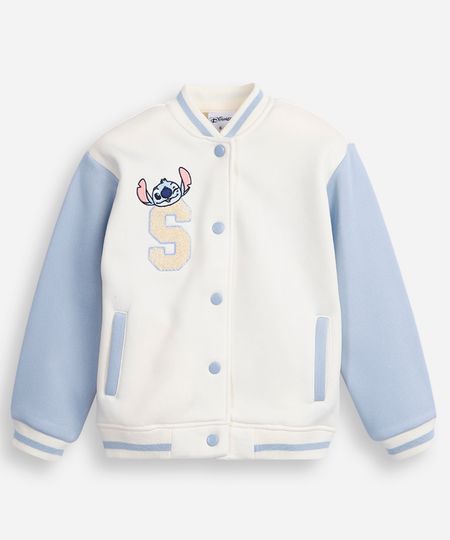 jaqueta bomber infantil de moletom stitch off white 4