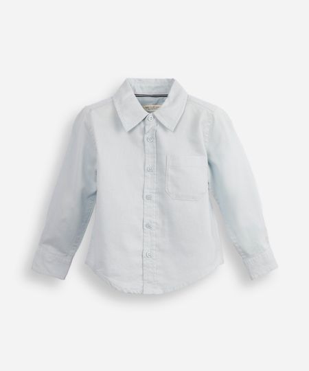 camisa de algodão infantil manga longa azul 3 camisa de algodão infantil manga longa azul 3