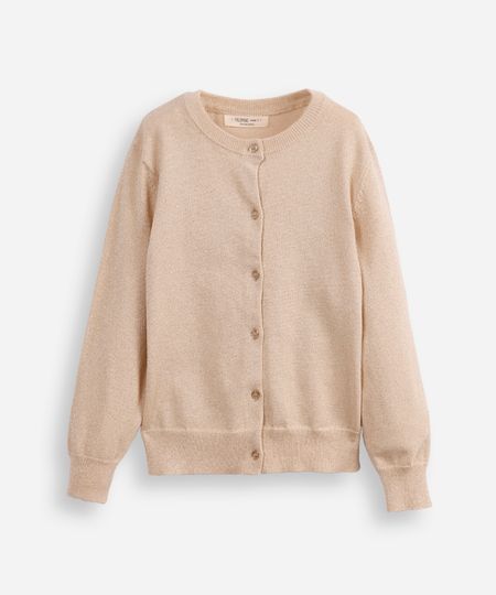 cardigan de tricot infantil com lurex dourado 4