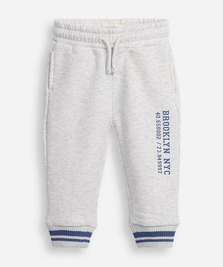 calça jogger de moletom infantil cinza 1