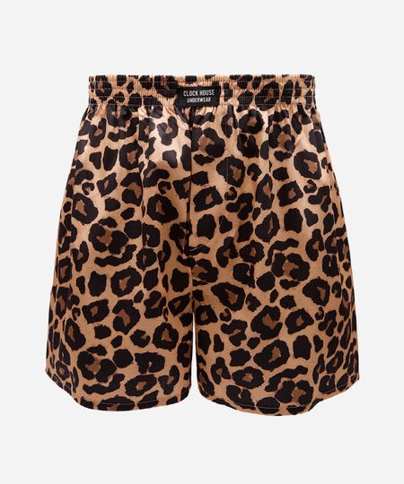 samba canção de algodão animal print marrom M samba canção de algodão animal print marrom M