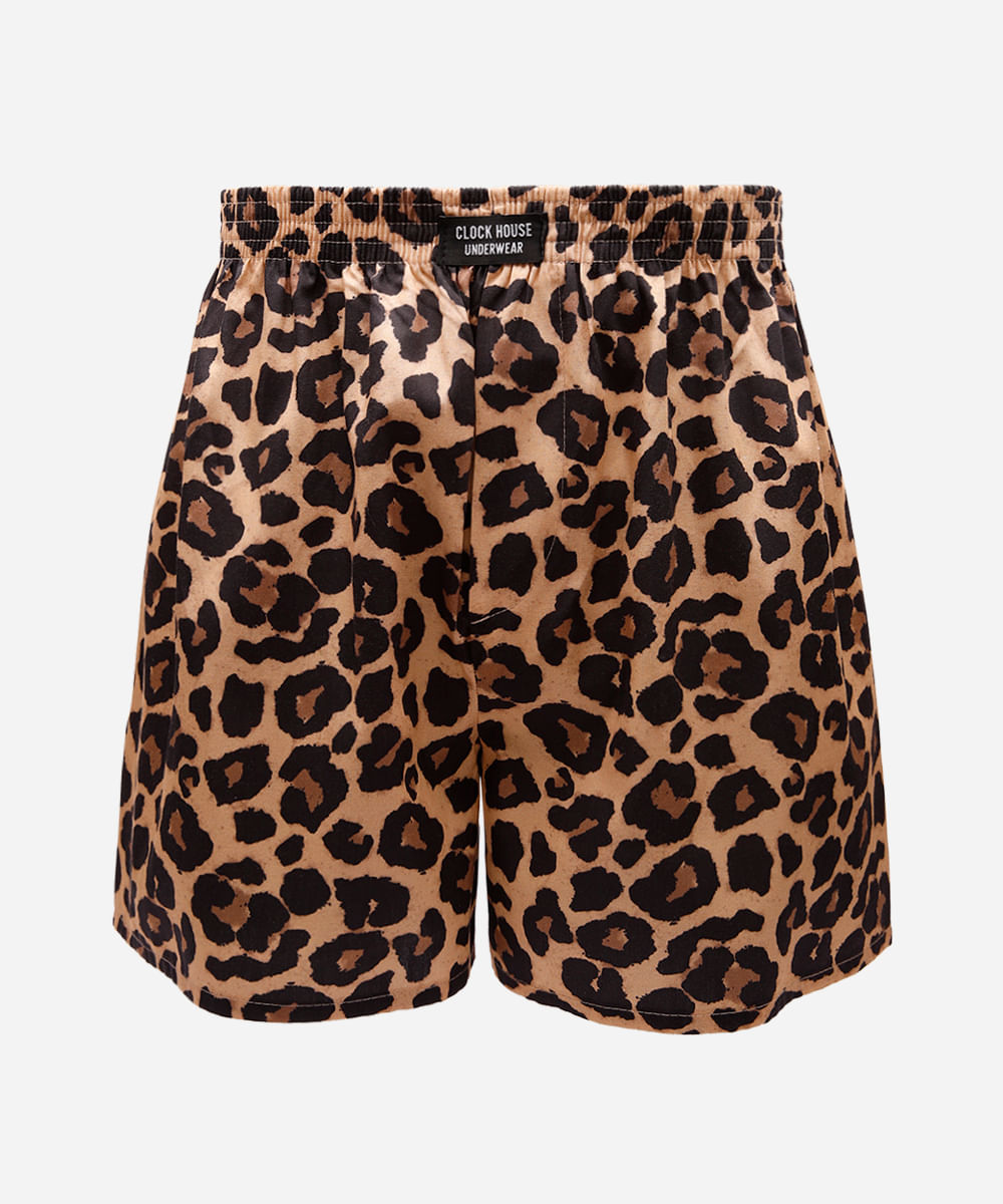 samba canção de algodão animal print marrom