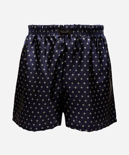 cueca samba canção acetinada geométrica azul GG cueca samba canção acetinada geométrica azul GG