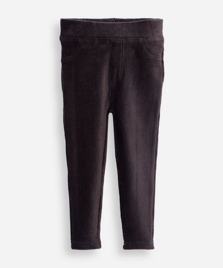 calça legging infantil de veludo texturizada cinza 2