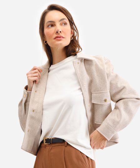 camiseta básica feminina de algodão peruano manga curta off white P