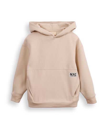 blusão de moletom infantil com capuz nyc bege 4 blusão de moletom infantil com capuz nyc bege 4