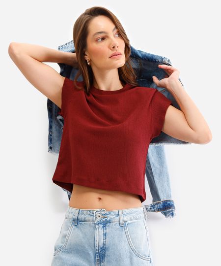 blusa muscle tee texturizada vinho PP