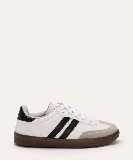 tênis casual infantil com recortes ace branco 28
