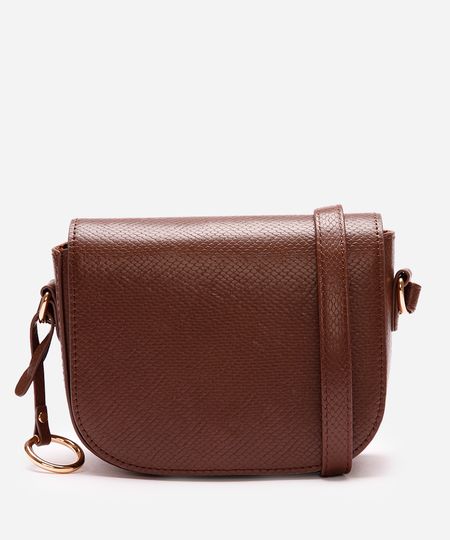 bolsa feminina transversal croco marrom UNICO