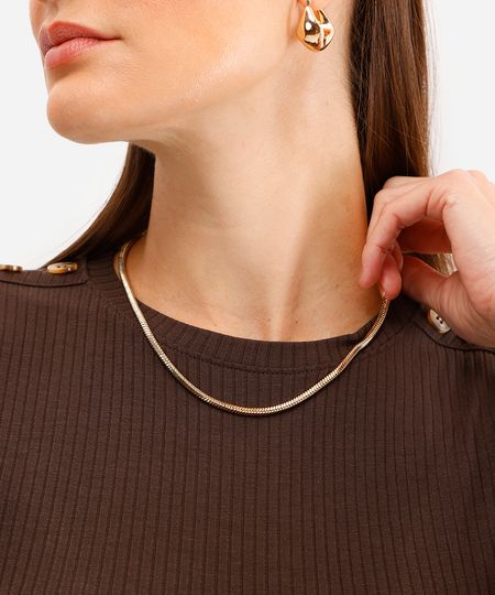 colar texturizado dourado UNICO
