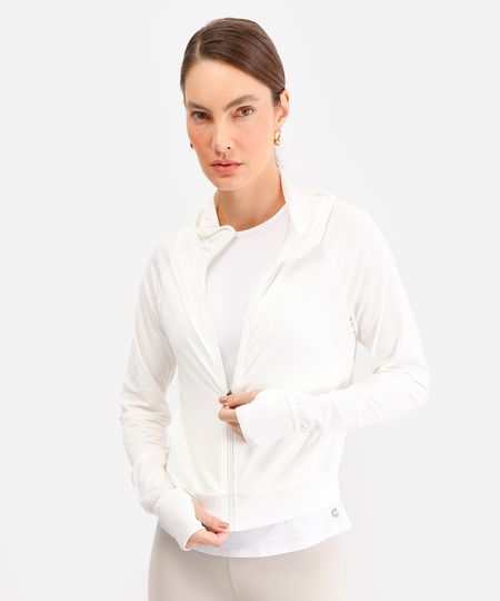 jaqueta com capuz esportiva ace - off white GG jaqueta com capuz esportiva ace - off white GG