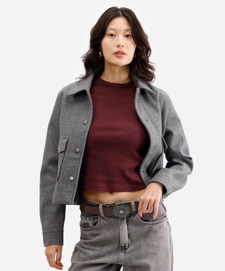 blusa de algodão canelada manga curta vinho GG blusa de algodão canelada manga curta vinho GG