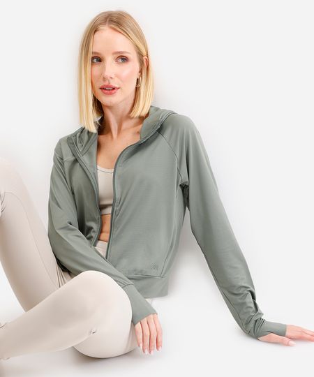 jaqueta com capuz esportiva ace verde G