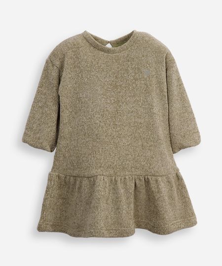 vestido infantil manga bufante com lurex verde 1
