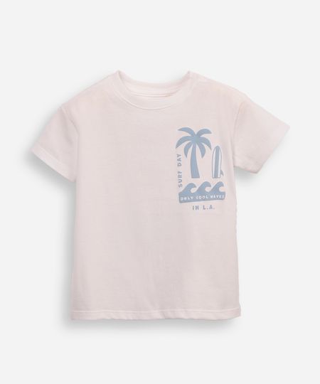 camiseta de algodão infantil praiana off white 4