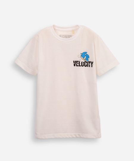 camiseta de algodão infantil sonic off white 6