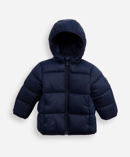 jaqueta puffer infantil com capuz - azul marinho 4