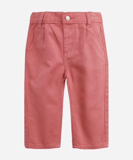 calça balloon infantil de sarja rosa 3