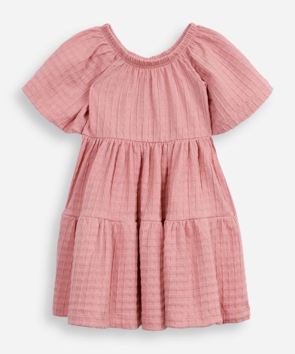 vestido marias de algodão infantil listrado rosa 2