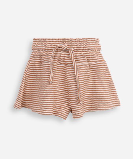 short evasê infantil listrado bege 1 short evasê infantil listrado bege 1