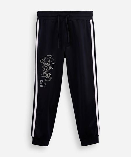 calça jogger infantil com listra sonic azul 4