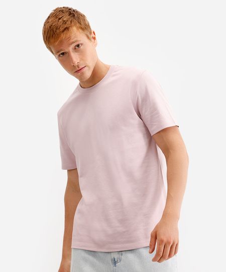 camiseta de algodão peruano básica rosa GG camiseta de algodão peruano básica rosa GG